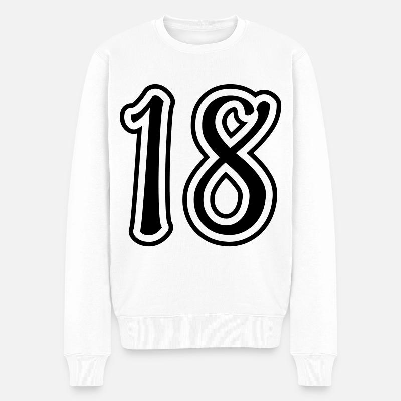 18 Numéro de numéro - Pull Premium bio Homme - blanc