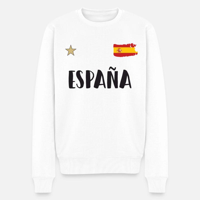 Spanien Fußball Trikot Spanische Flagge - Männer Premium Bio Pullover - Weiß