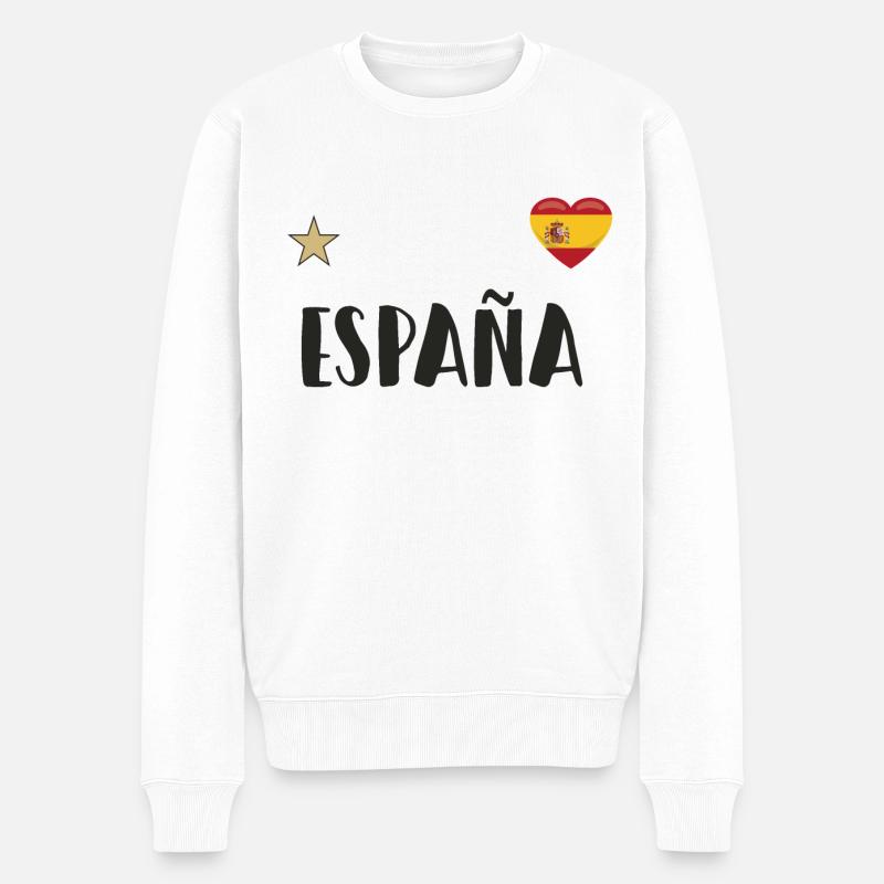 Spanien Fußball Trikot Spanische Flagge - Männer Premium Bio Pullover - Weiß