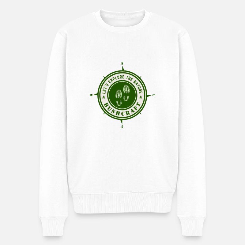 Explorons la nature - Bushcraft - Pull Premium bio Homme - blanc