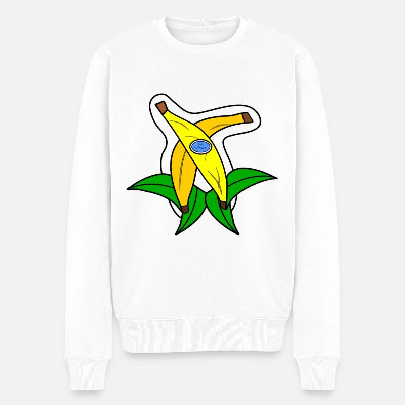 Two bananas - Männer Premium Bio Pullover - Weiß