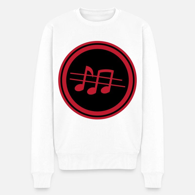 Musik Noten - Männer Premium Bio Pullover - Weiß