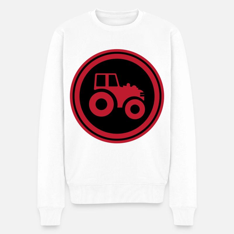 Traktor Symbol - Männer Premium Bio Pullover - Weiß