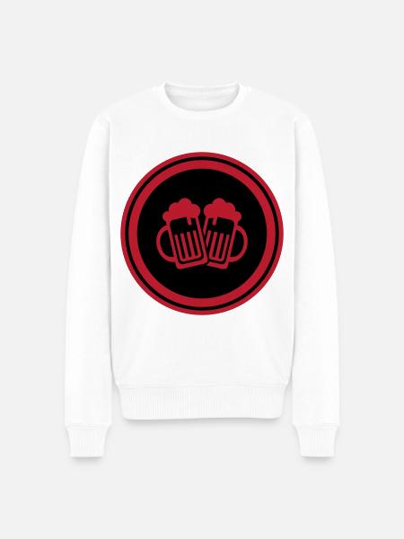 Bierglas Symbol - Männer Premium Bio Pullover - Weiß