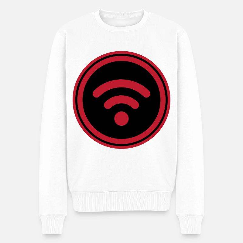 Wlan Internet - Männer Premium Bio Pullover - Weiß