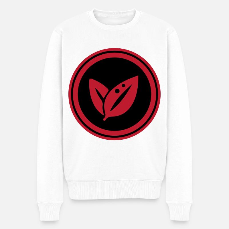 Blatt Ökologie - Männer Premium Bio Pullover - Weiß