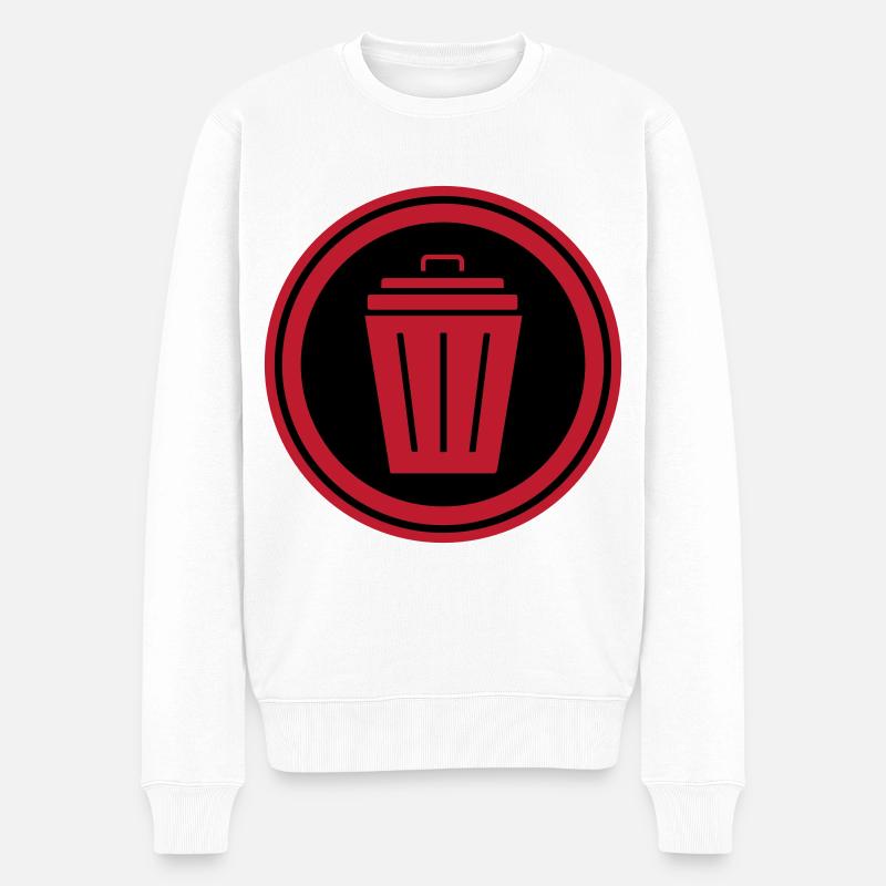 Mülltonne Symbol - Männer Premium Bio Pullover - Weiß