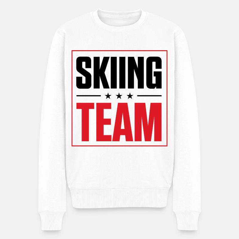 Skiing Team - Männer Premium Bio Pullover - Weiß