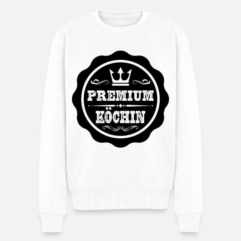 Premium Köchin - Männer Premium Bio Pullover - Weiß