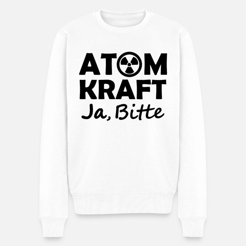 Atomkraft, Ja bitte, Ja zu Kernenergie - Männer Premium Bio Pullover - Weiß
