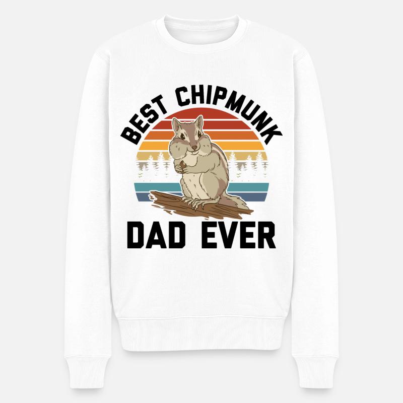 Streifenhörnchen - Männer Premium Bio Pullover - Weiß