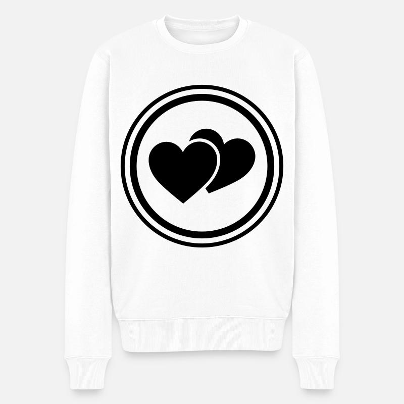 Symbole du cœur - Pull Premium bio Homme - blanc
