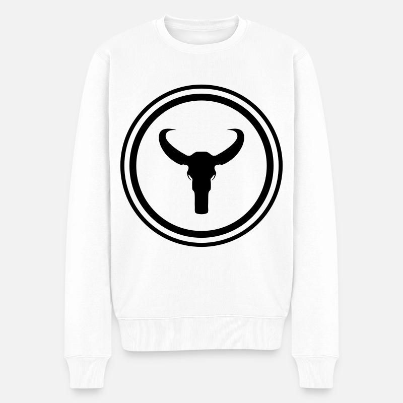 Bulle Skelett - Männer Premium Bio Pullover - Weiß