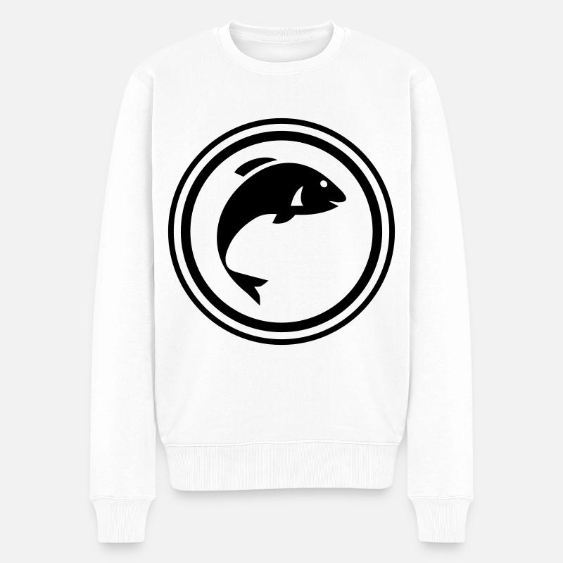 Symbole du poisson - Pull Premium bio Homme - blanc