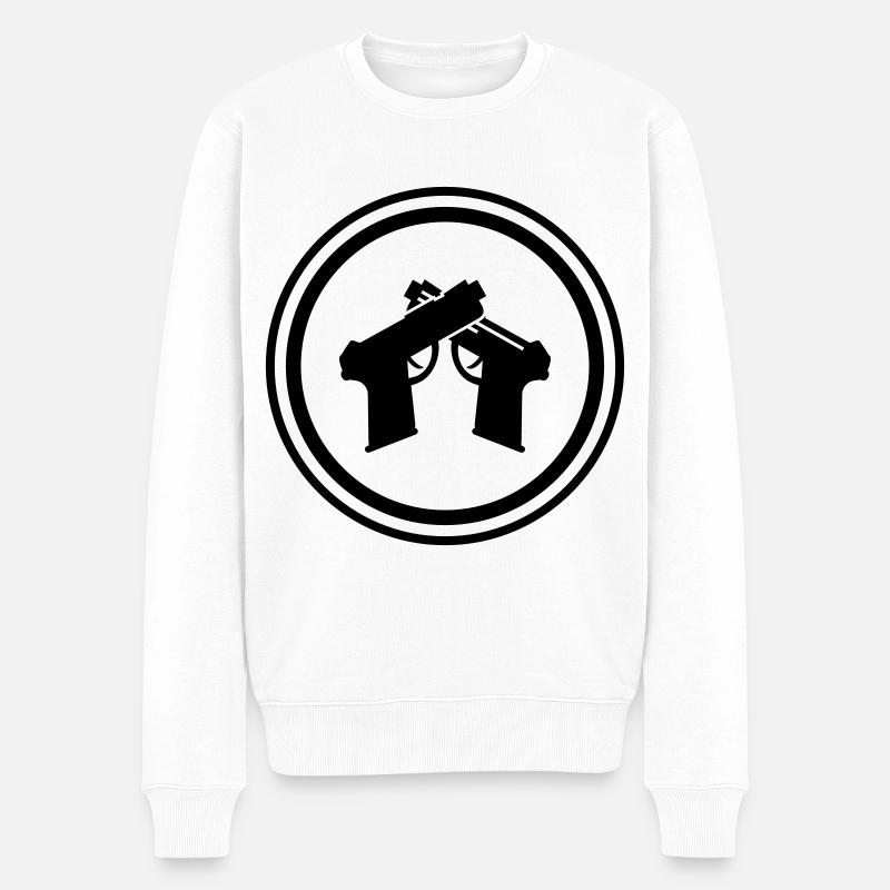 Symbole du pistolet - Pull Premium bio Homme - blanc