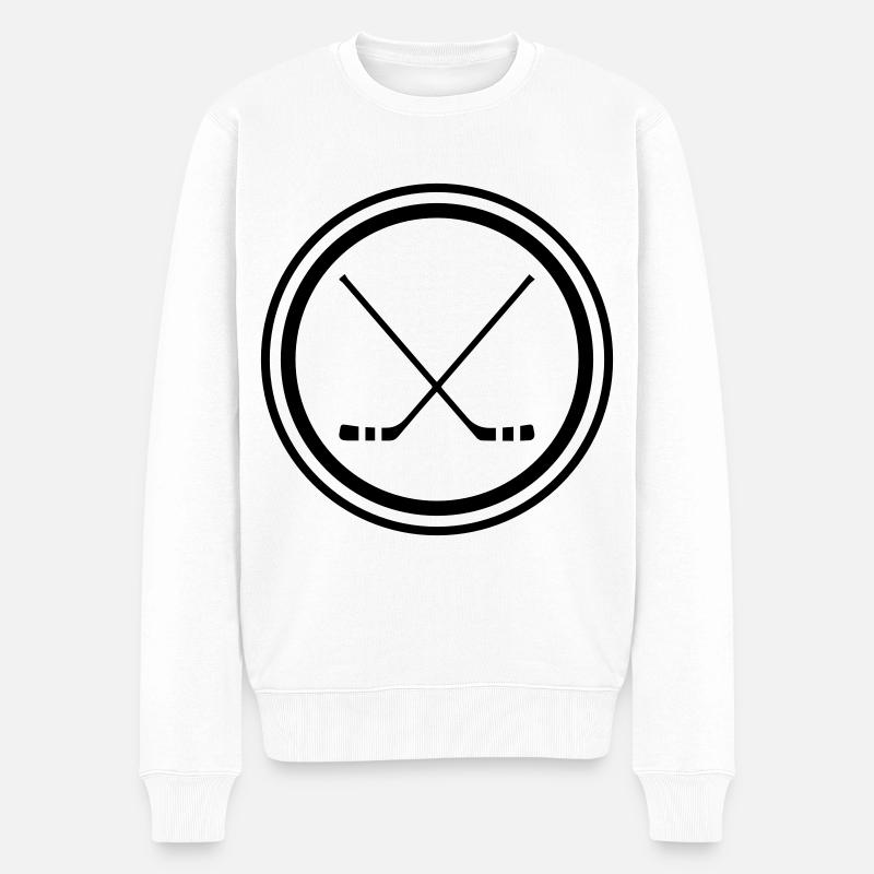 Bâtons de hockey sur glace - Pull Premium bio Homme - blanc