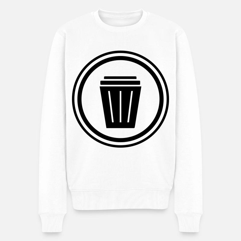 Mülltonne Symbol - Männer Premium Bio Pullover - Weiß