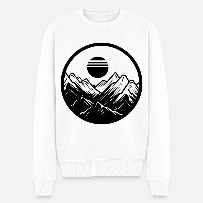 Berge Symbol Mountains - Männer Premium Bio Pullover - Weiß