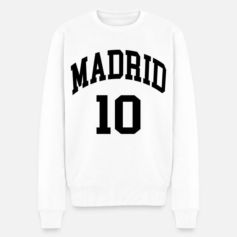Madrid 10 - Männer Premium Bio Pullover - Weiß