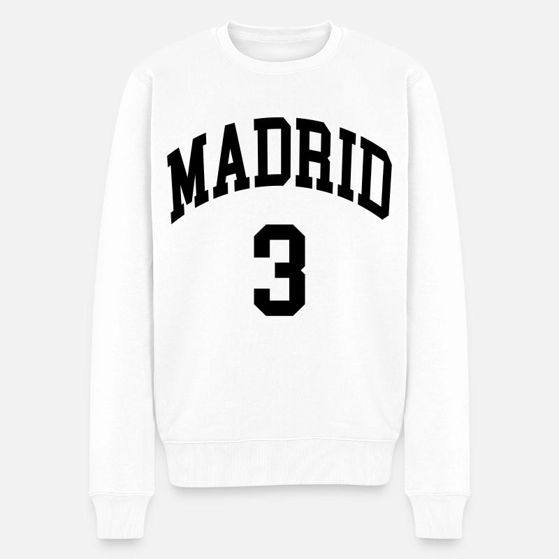 Madrid 3 - Männer Premium Bio Pullover - Weiß