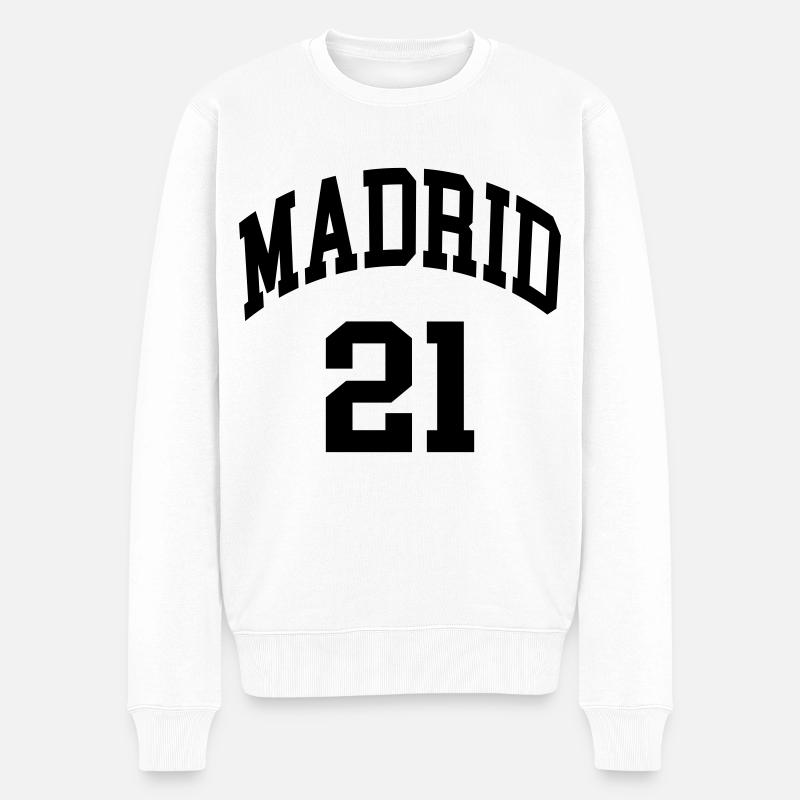 Madrid 21 - Männer Premium Bio Pullover - Weiß