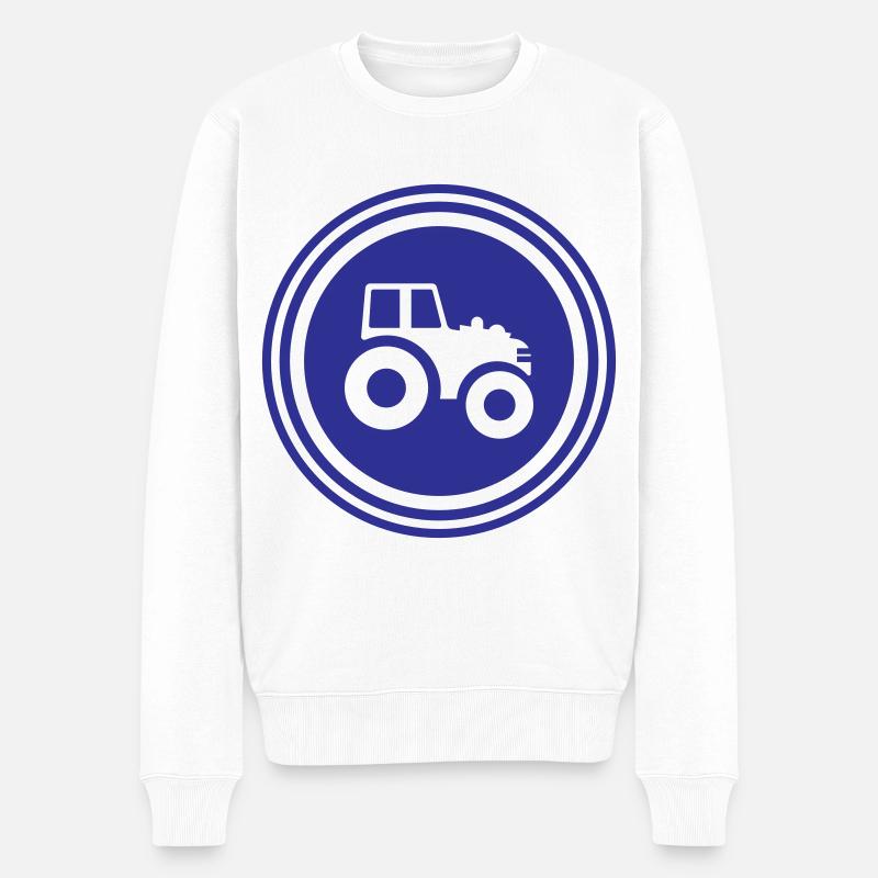 Traktor Symbol - Männer Premium Bio Pullover - Weiß