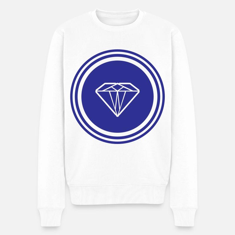 Diamant Symbol - Männer Premium Bio Pullover - Weiß