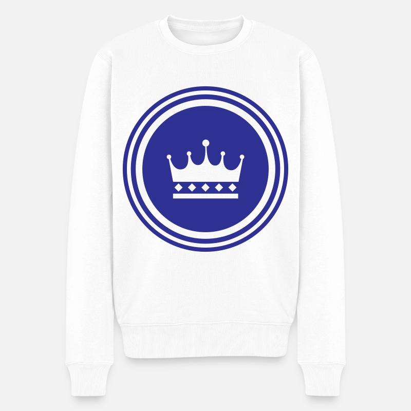 Krone Symbol - Männer Premium Bio Pullover - Weiß