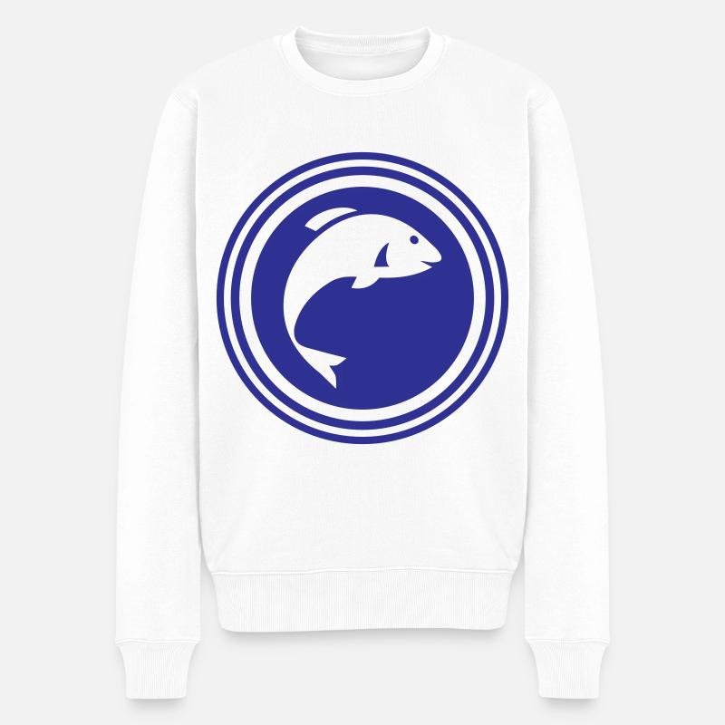 Symbole du poisson - Pull Premium bio Homme - blanc