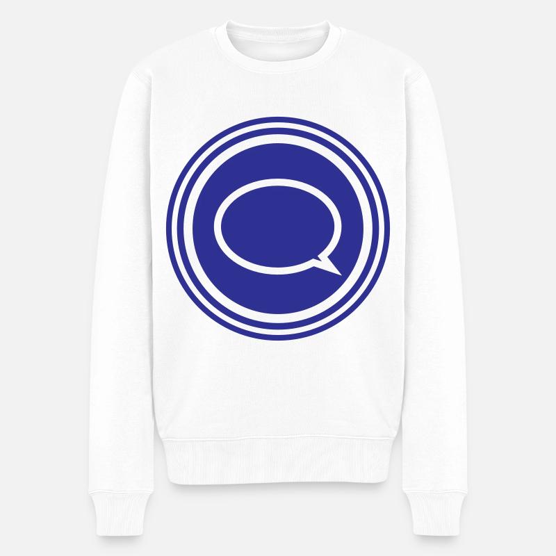 Sprechblase - Männer Premium Bio Pullover - Weiß