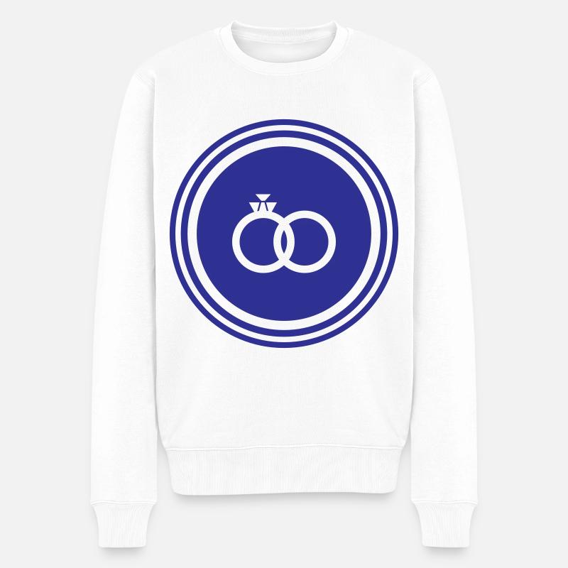 Eheringe Ring Hochzeit - Männer Premium Bio Pullover - Weiß