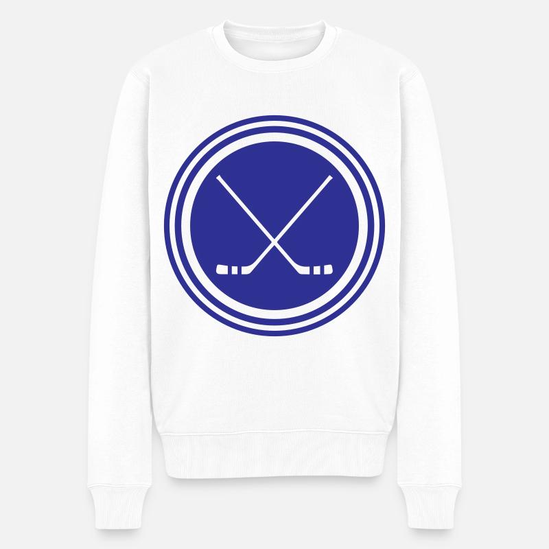 Eishockey hockeyschläger - Männer Premium Bio Pullover - Weiß