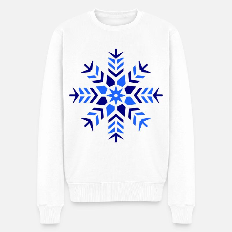 Schneeflocke Schnee Symbol - Männer Premium Bio Pullover - Weiß