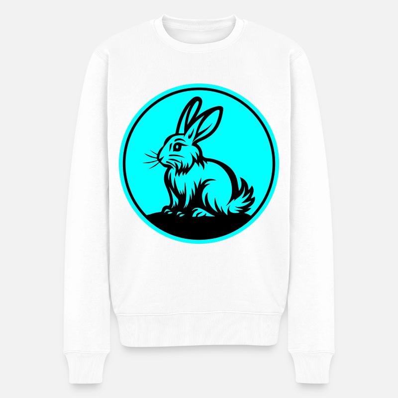 Hase Ostern Symbol - Männer Premium Bio Pullover - Weiß