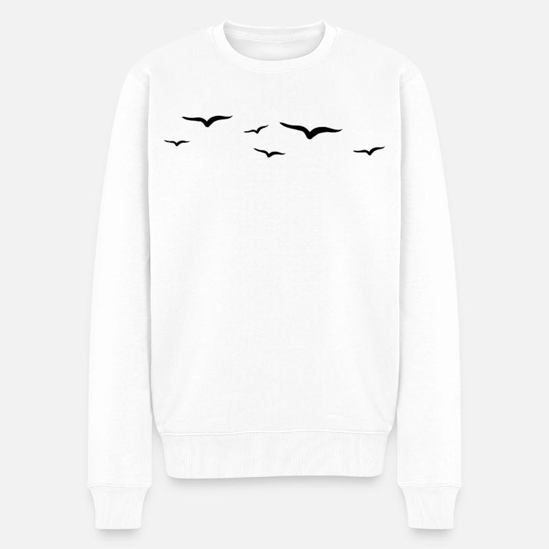 Abstrakte Flugvogel Illustration - Männer Premium Bio Pullover - Weiß