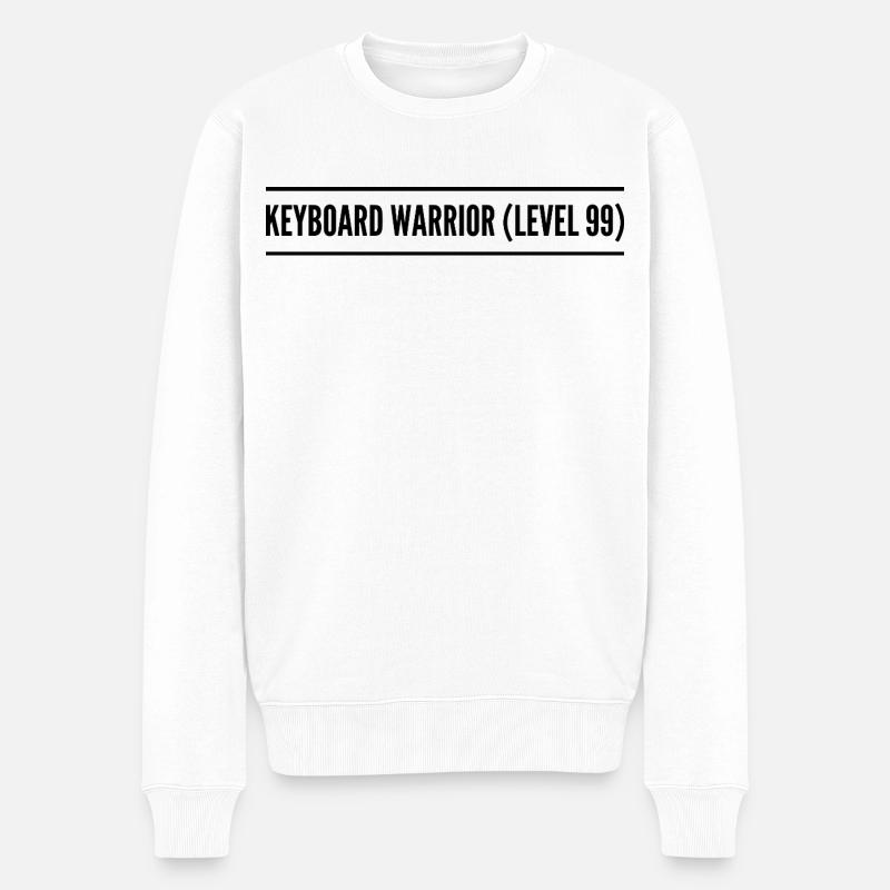 Tastenkrieger ( Stufe 99 ) - Männer Premium Bio Pullover - Weiß