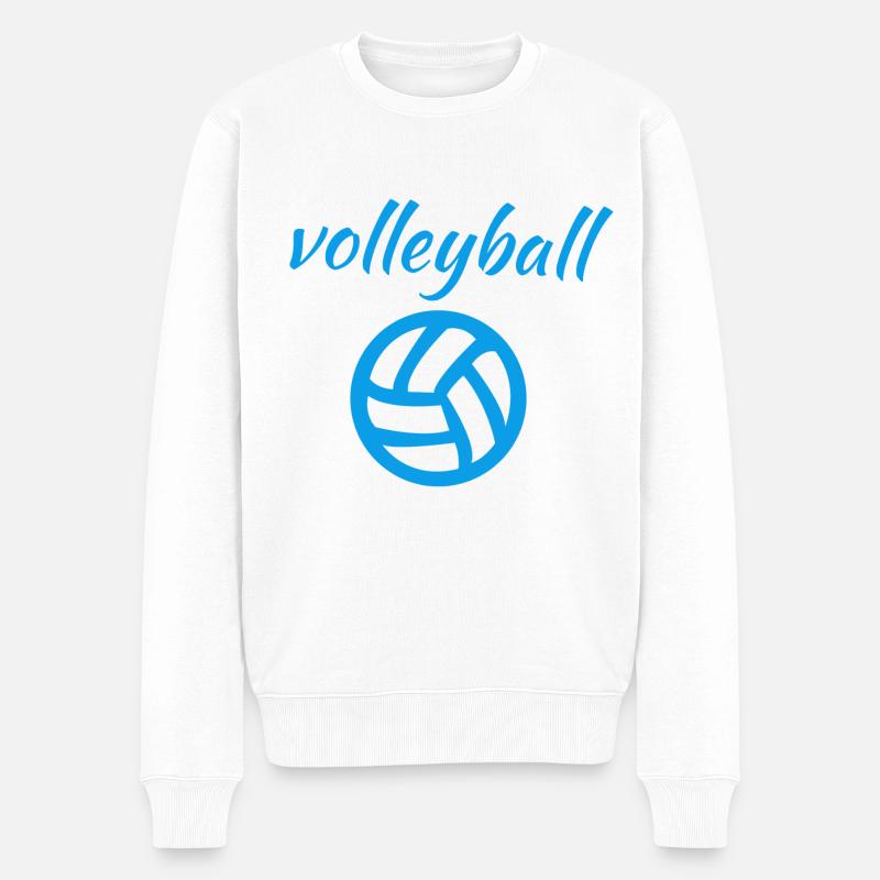 Beachvolleyball - Männer Premium Bio Pullover - Weiß