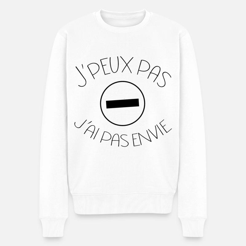 J'peux pas j'ai pas envie panneau sens interdit - Pull Premium bio Homme - blanc