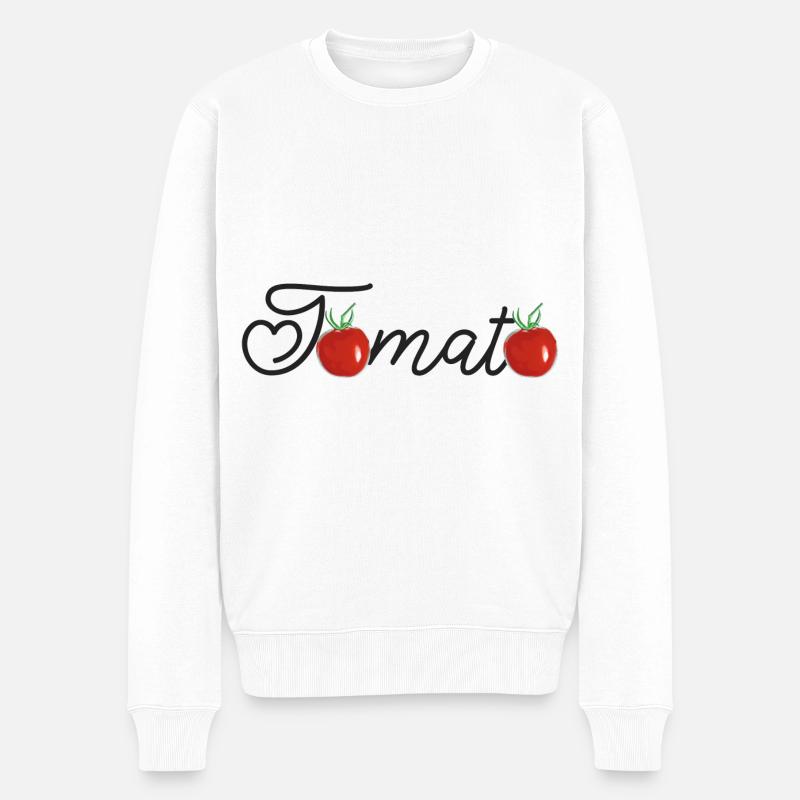 Tomato - Tomate - Männer Premium Bio Pullover - Weiß