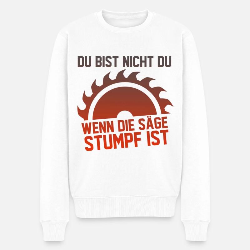 Schreiner Tischler Azubi Meister Spruch Geschenk - Männer Premium Bio Pullover - Weiß