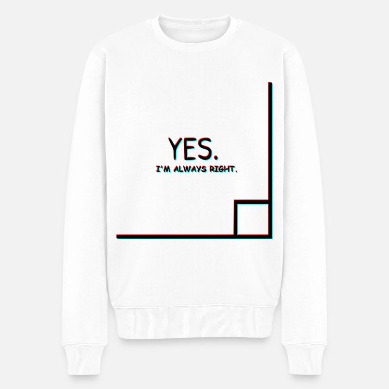 ich hab immer recht - Männer Premium Bio Pullover - Weiß