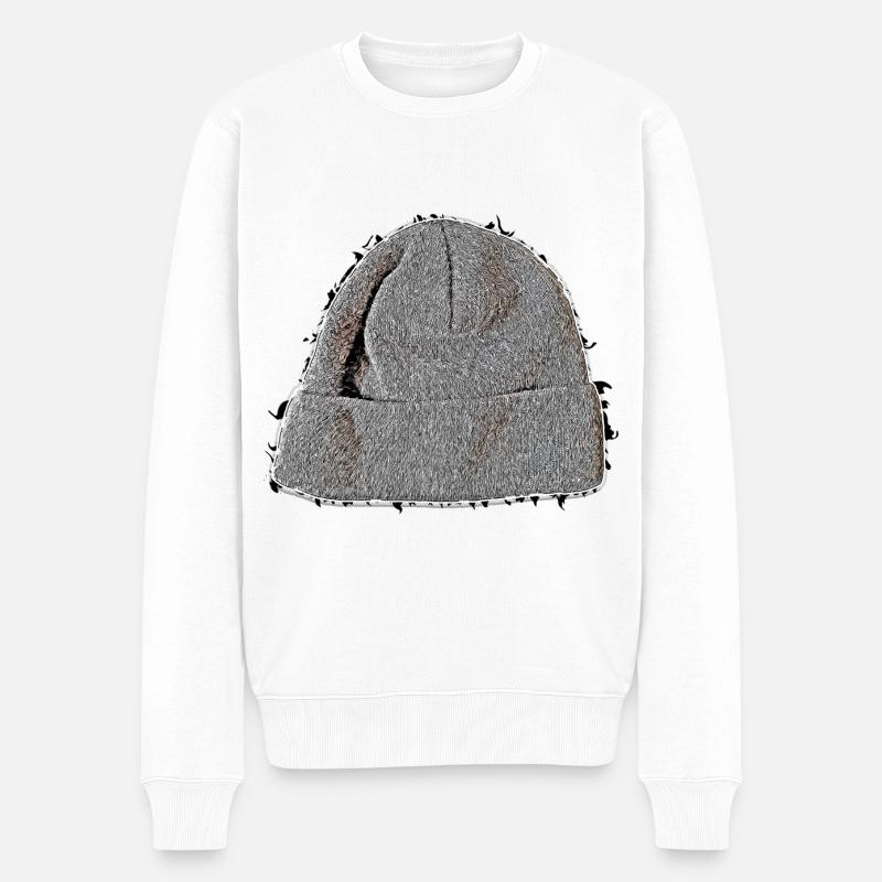 Mütze - Männer Premium Bio Pullover - Weiß