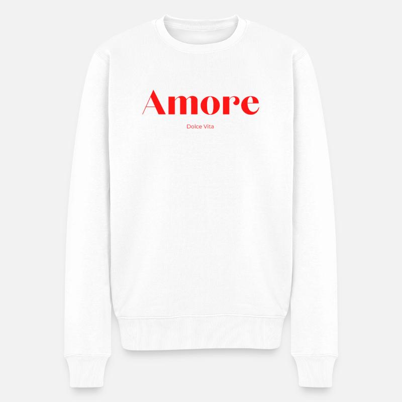 T-Shirt amore Dolce Vita Geschenk - Männer Premium Bio Pullover - Weiß