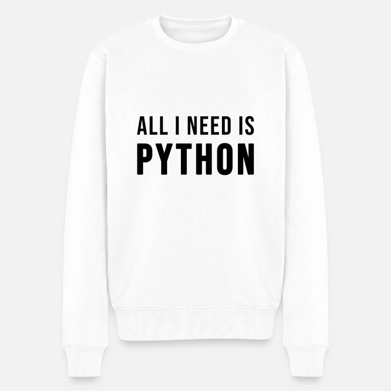 All I need is Python - Men's Premium Organic Jumper - white