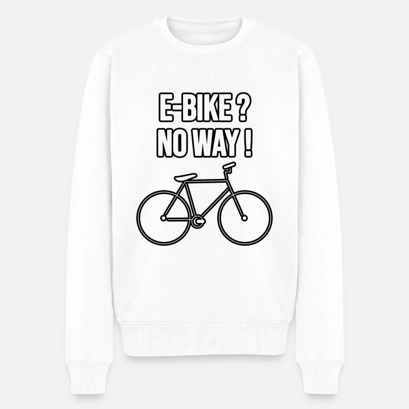 E-Bike? No Way! - Männer Premium Bio Pullover - Weiß