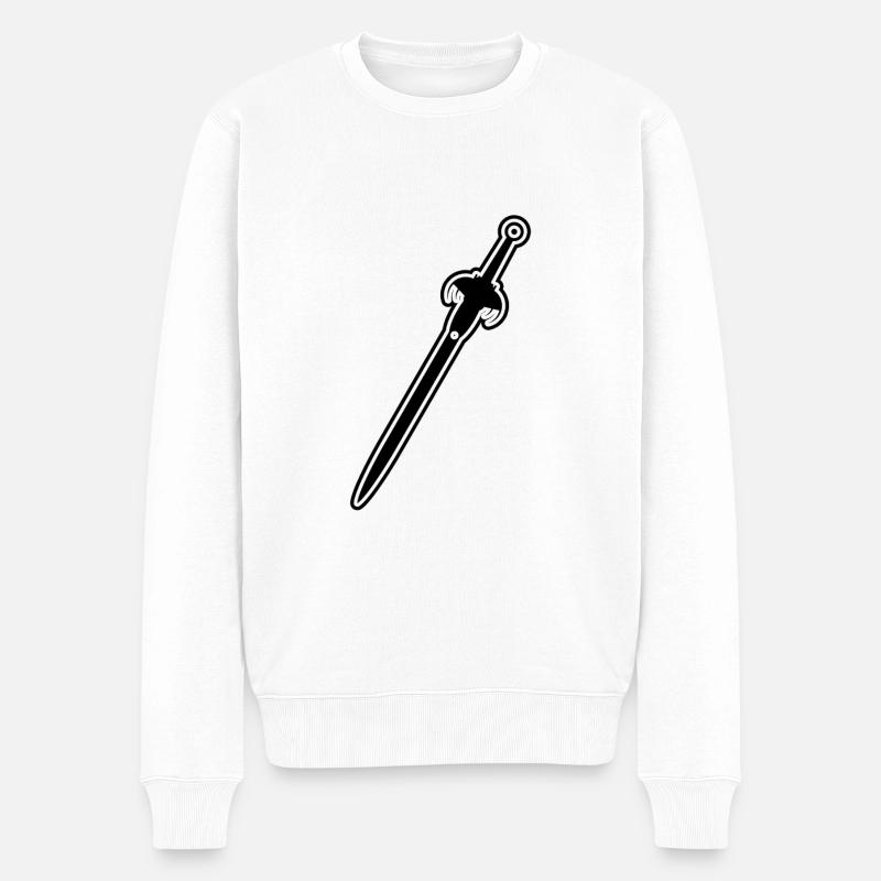 Schwert - Männer Premium Bio Pullover - Weiß