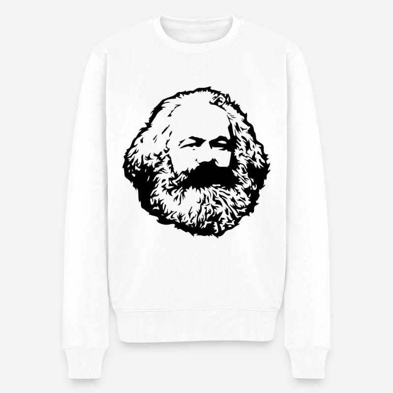 Karl Marx Visage Communisme Marxisme philosophe - Pull Premium bio Homme - blanc
