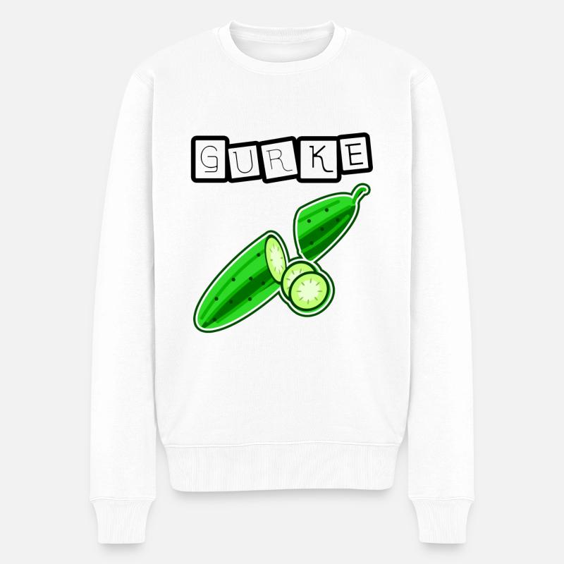 Gurke - Männer Premium Bio Pullover - Weiß