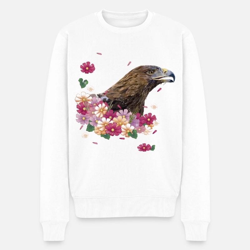 Königlicher Adler - Männer Premium Bio Pullover - Weiß
