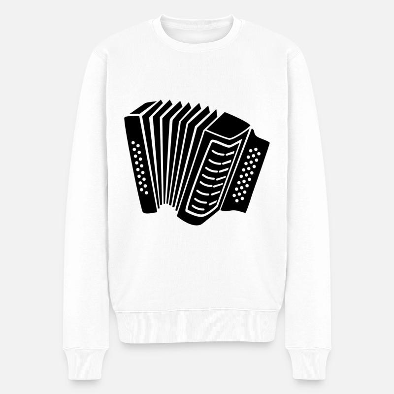 Akkordeon - Männer Premium Bio Pullover - Weiß